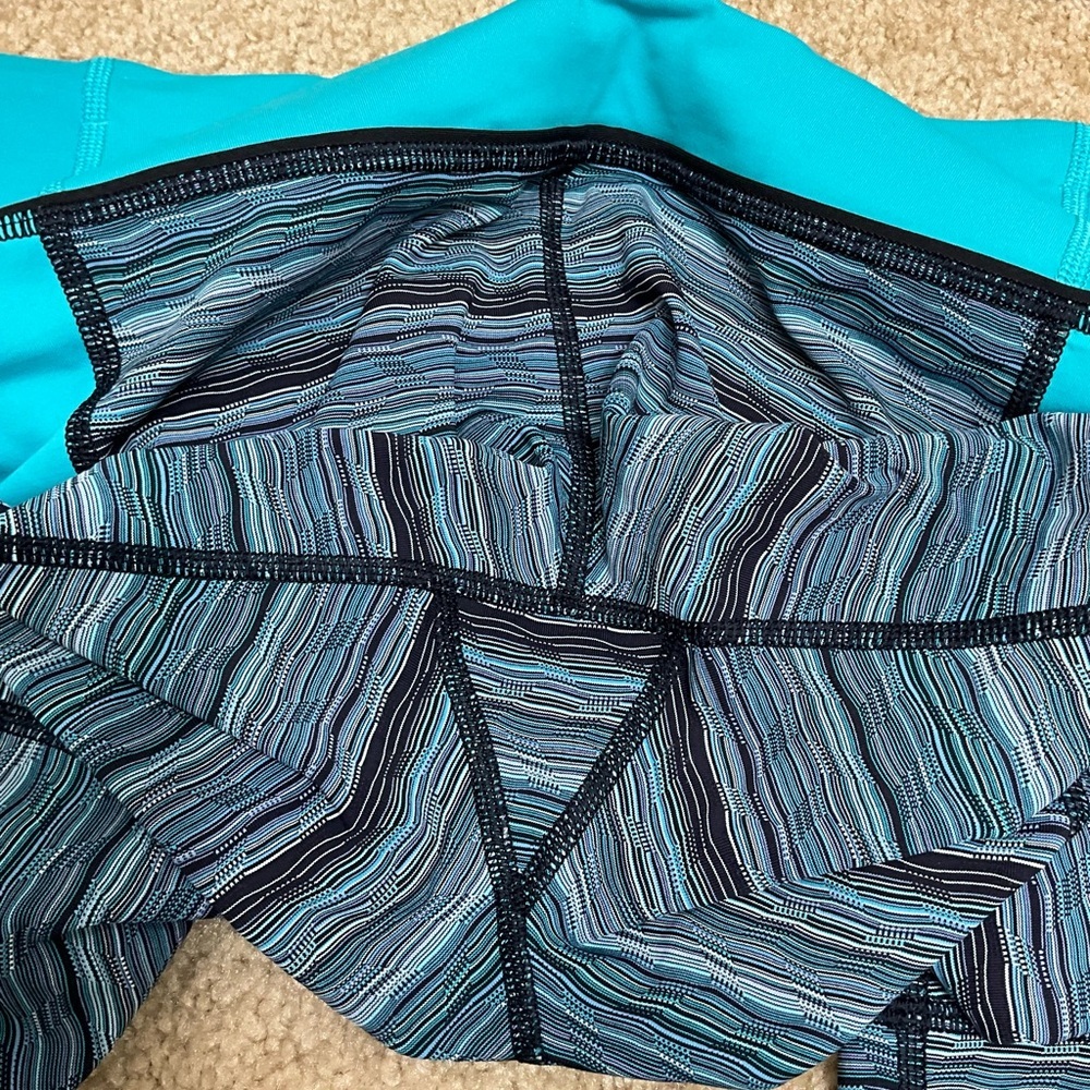 LULULEMON Pace Rival Crop Space Dye Twist Naval Blue Peacock Luxtreme Fabric 6 - Picture 6 of 6